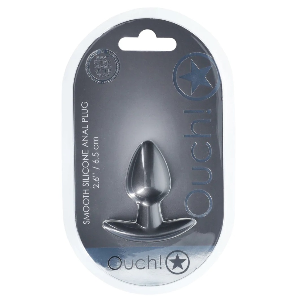 The 2.6’’ / 6,5 cm Ouch! Small Anal Plug with its beautiful ... Ouch - Smooth Anal Plug S - Gunmetal photo-3