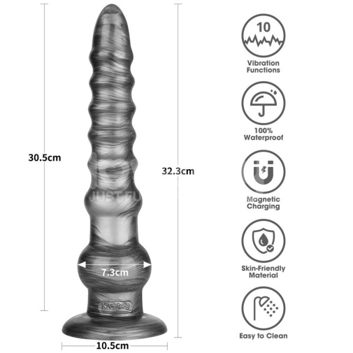 Lovetoy - 12.5" King Sized Vibrax Slider - Grey photo