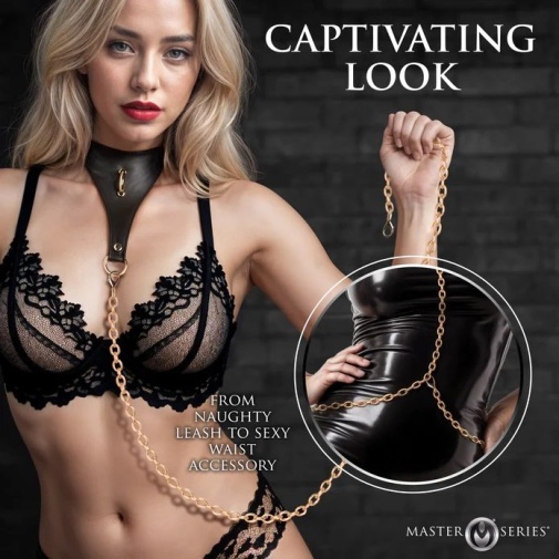 Master Series - Captivate Collar w Body Chain - Black 照片