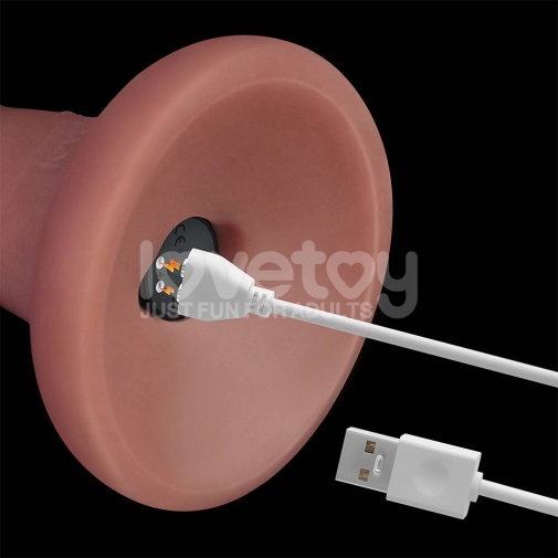 Lovetoy - 6'' 双层柔软震动假阳具 - 肉色 照片