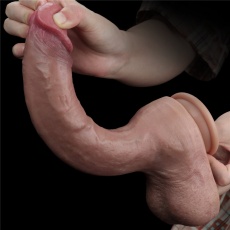 Lovetoy - 10.5'' 双层白金矽胶仿真阳具 照片