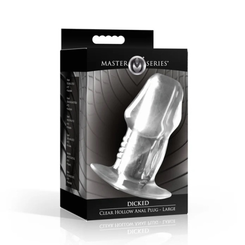 Master Series - Dicked Hollow Plug L - Clear photo