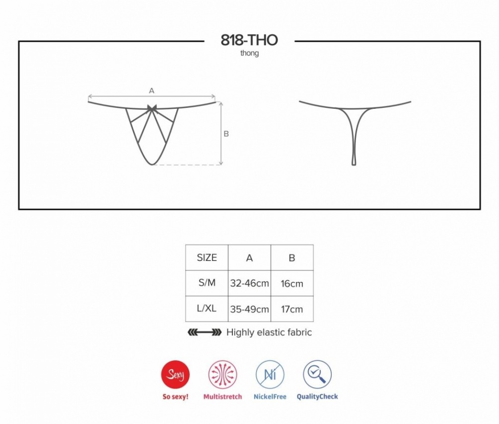 This sexy thong loves to give amazing sensations and plenty ... Obsessive - 818-THO-1 Thong - Black - L/XL photo-9