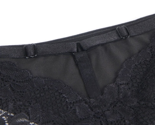 Ohyeah - Lace Hollow Out Panty - Black - XL 照片