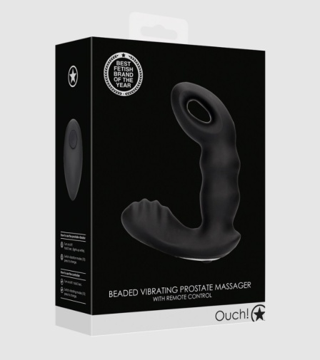 Ouch - Beaded Prostate Massager - Black photo