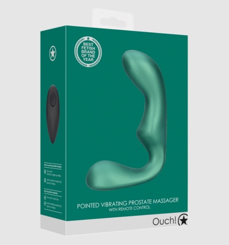 Ouch - Pointed Prostate Massager - Metallic Green photo