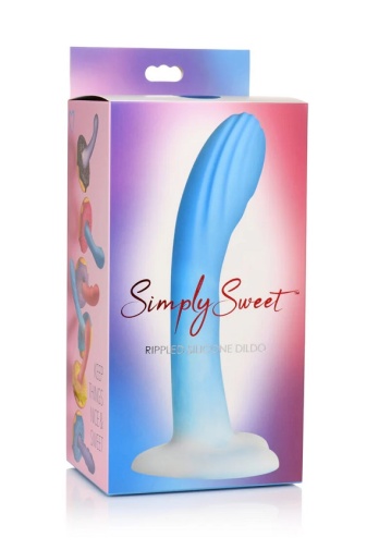 Simply Sweet - 带纹状假阳具 - 蓝色 照片