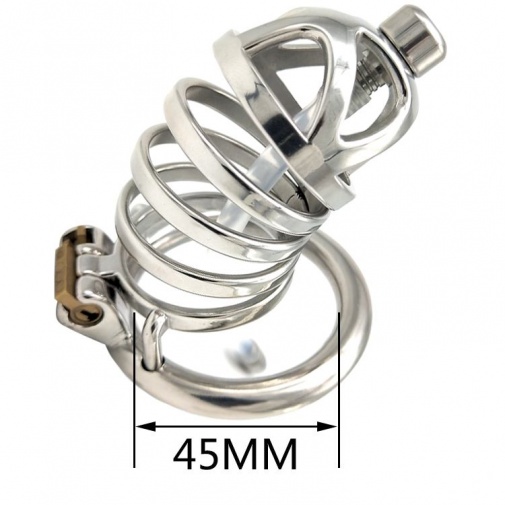 FAAK - Chastity Cage 12 w Catheter 45mm - Silver photo