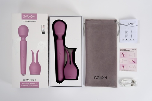 SVAKOM - Emma Neo 2 Interactive Wand Vibrator - Romantic Rose photo