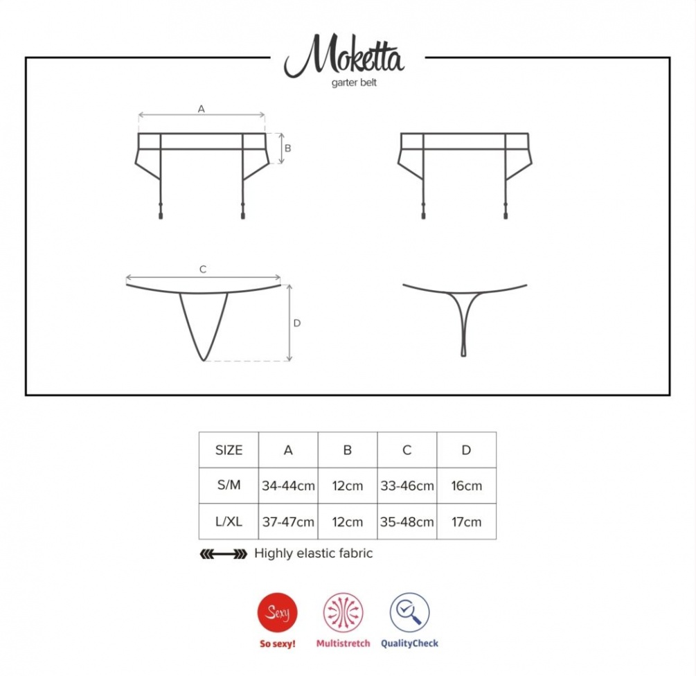 Here's all you need to become a beautiful coquette. The ... Obsessive - Moketta Garter Belt - Black - S/M photo-9