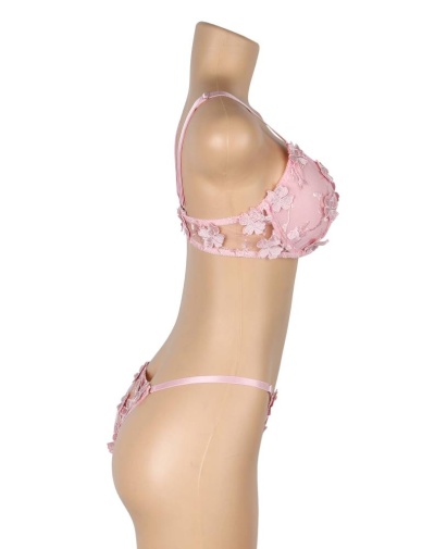 Ohyeah - Floral Bra Set - Pink - M 照片