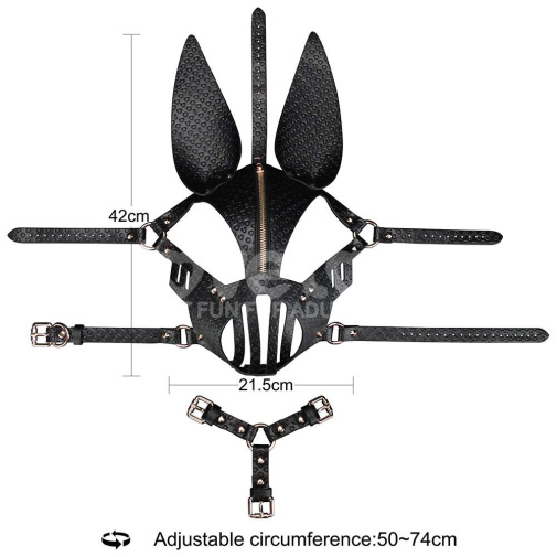 Lovetoy - Rebellion Reign Dark Bunny Face Mask - Black 照片