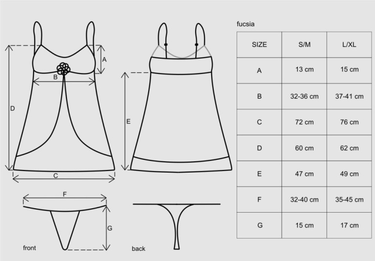 Obsessive - Fucsia 連衣裙和丁字褲 - 粉紅色 - L/XL 照片
