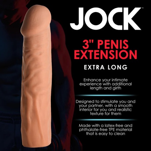 Jock - 3" 超长阴茎套 - 肉色 照片