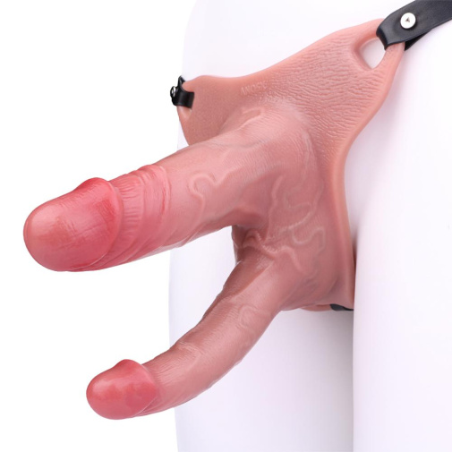 FAAK - Double Penis Cage w Belt - Black 照片