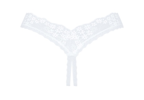 Obsessive - Heavenlly Crotchless Thong - White - XS/S photo