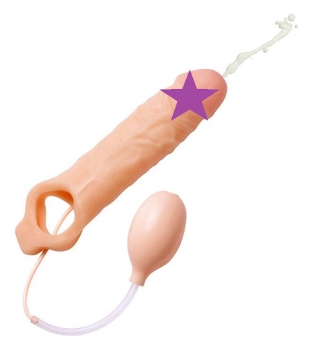 Size Matters - Realistic Ejaculating Penis Enlargement Sheath - Flesh photo