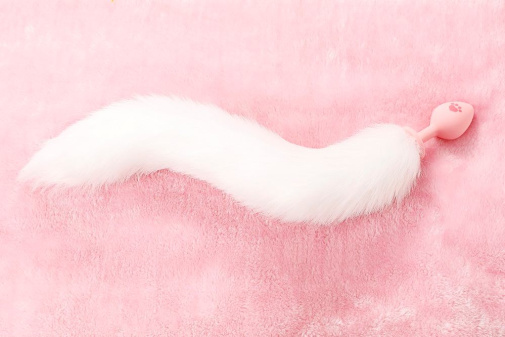 MT - Long Tail Anal Plug S - White 照片