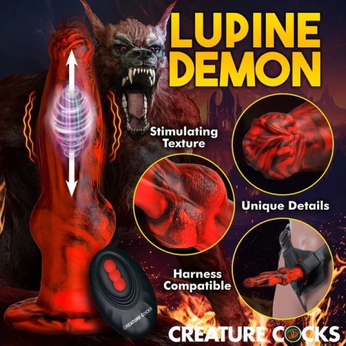 Creature Cocks - Hell Wolf 地獄狼抽插式仿真陽具 - 紅色 照片