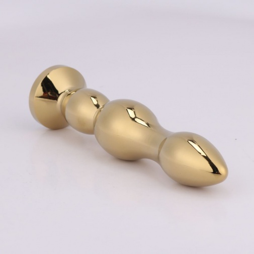 MT - Anal Plug 139x30mm - Golden/Black photo