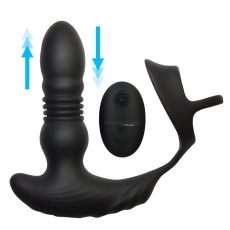 Thunderplugs - Thrusting Plug w Cock Strap - Black 照片