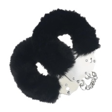 Ouch - Heavy-Duty Fluffy Hand Cuffs - Black photo
