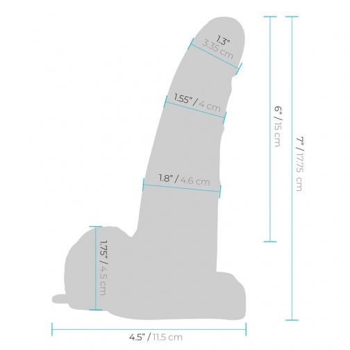 Lux Fetish - 6'' 充电式穿戴式震动假阳具连睾丸 - 啡色 照片