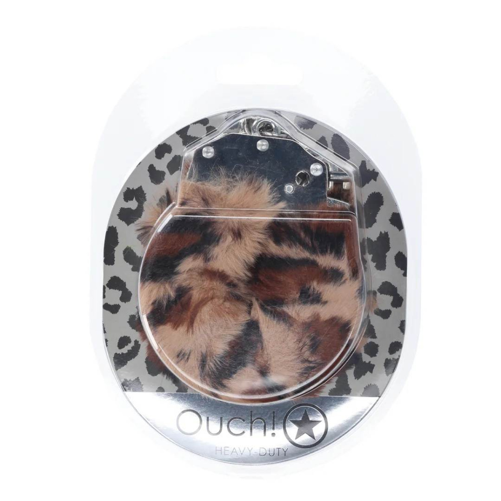 Ouch - Heavy-Duty Fluffy Hand Cuffs - Leopard 照片-2