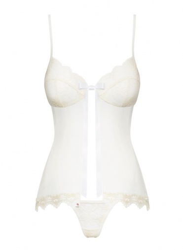 Obsessive - 874-BAB-2 - 連身裙連丁字褲 - 米白色 - L/XL 照片