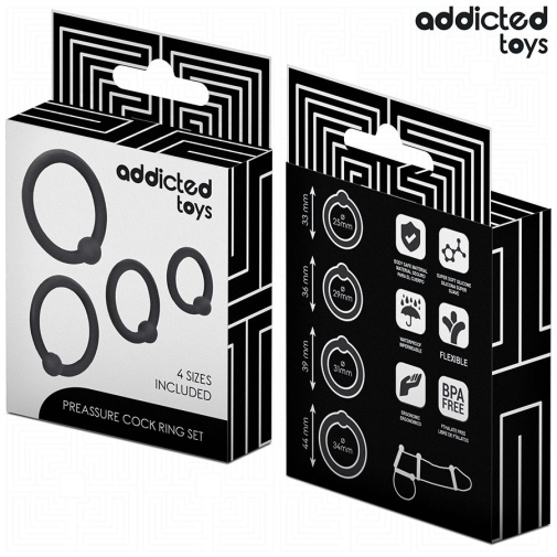 Addicted Toys - Pleasure Cock Rings Set - Black photo
