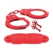 Nasstoys - Sinful Metal Hand Cuffs w Rope - Red photo