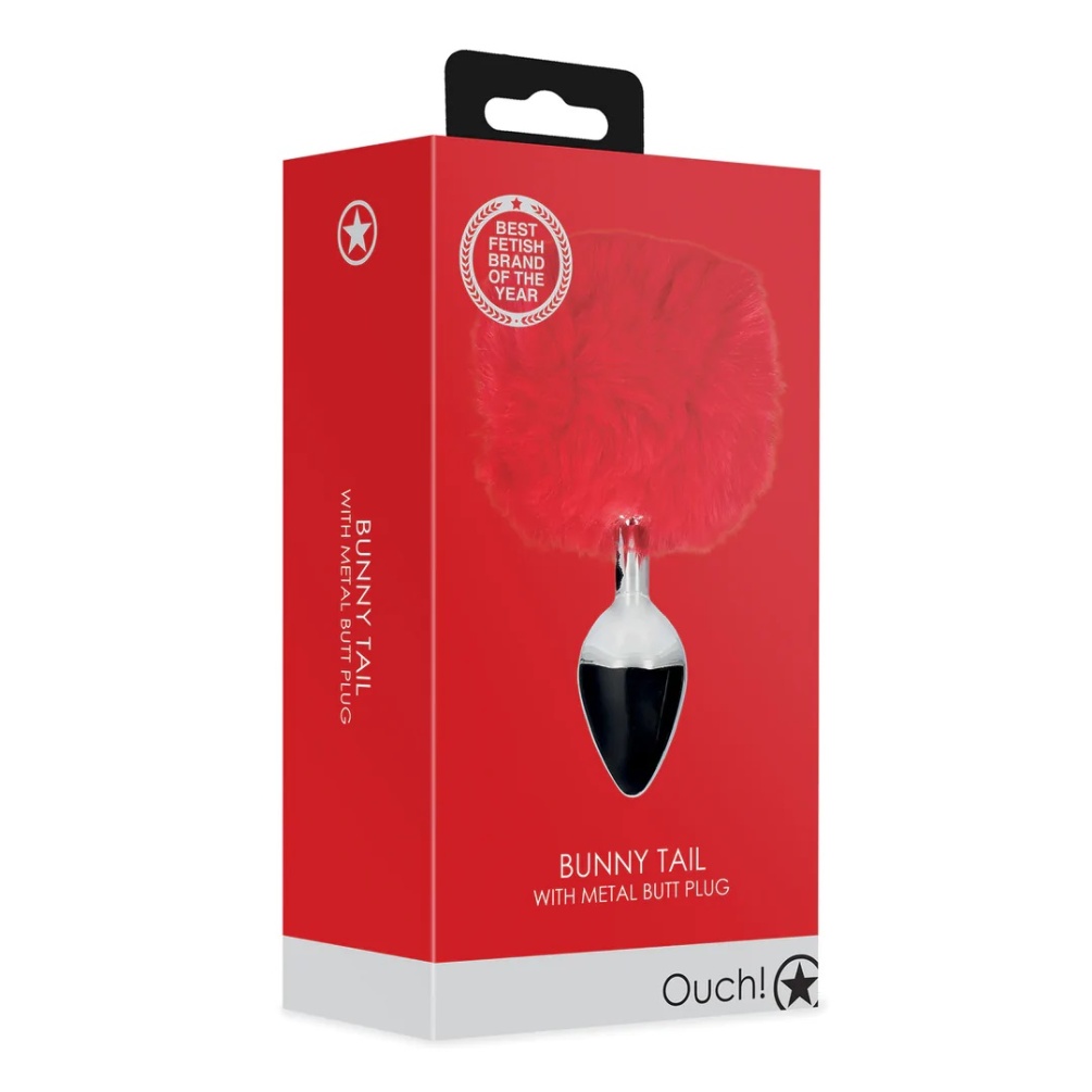 Hopping into a world of fluffy wonder, the Fox Tail Metal Bu... Ouch - Bunny Tail Plug - Red photo-10
