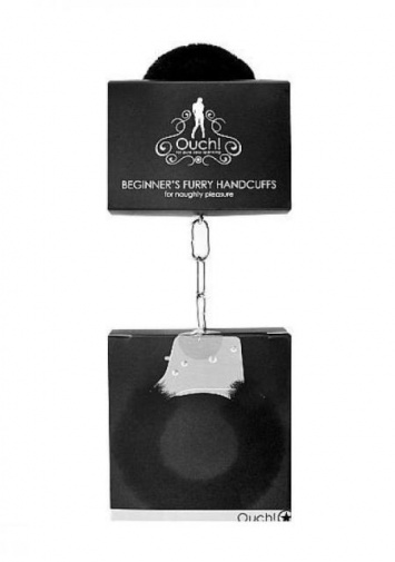 Ouch - Beginners Furry Handcuffs - Black photo