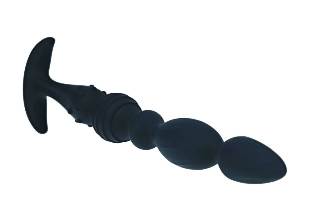 Levelz - 多重纹理底座宽大式后庭探棒 - 黑色 照片-2