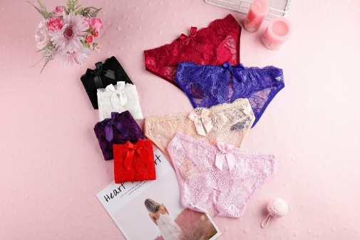 SB - Crotchless Lace Panties - Purple photo