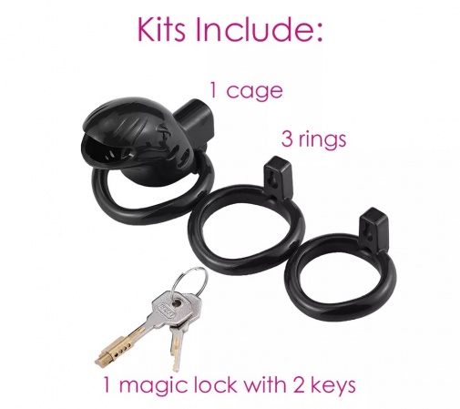 MT - Plastic Chastity Cage w Magic Lock - Purple photo