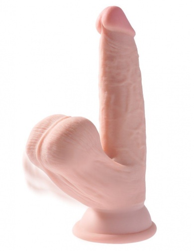 King Cock - 3D Cock Swinging Balls 6" - Flesh photo