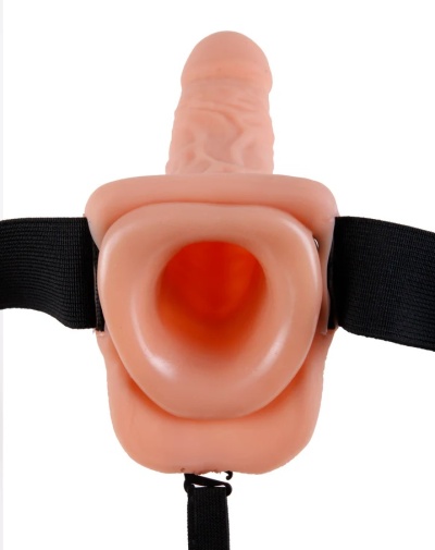 Fetish Fantasy - 7" Vibro Hollow Strap-On w Balls - Flesh photo