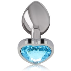 Intense - 金属心型宝石后庭肛塞 大码 - 蓝色 照片