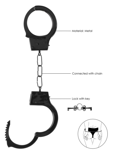 Ouch - Beginner Handcuffs - Black photo