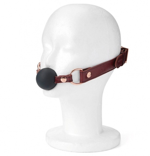 Liebe Seele - Silicone Ball Gag w Leather Straps - Wine Red photo