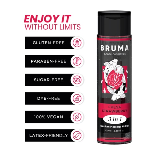 Bruma - 按摩潤滑潤膚三合一 熱感按摩油 草莓味 - 100ml 照片