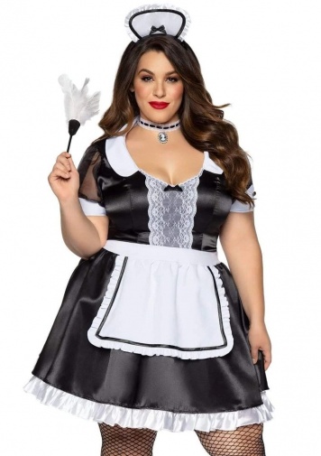 Leg Avenue - French Maid Costume - Black - 1X-2X photo