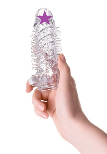 A-Toys - Fril Vibro Sleeve 13.4cm - Clear photo