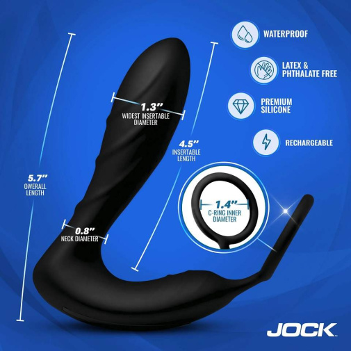 Jock - Shockwave E-Stim Anal Plug w Ring - Black 照片