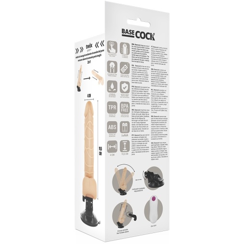 Basecock - Vibro Dildo w Balls 19.5cm - Flesh photo