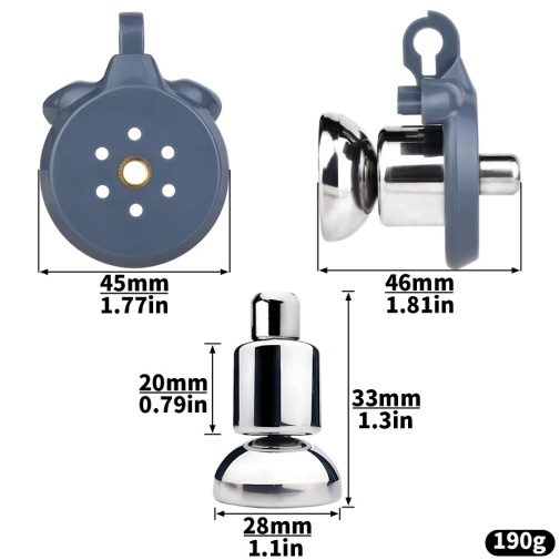 FAAK - Chastity Cage 45mm w Catheterization Hood - Blue photo