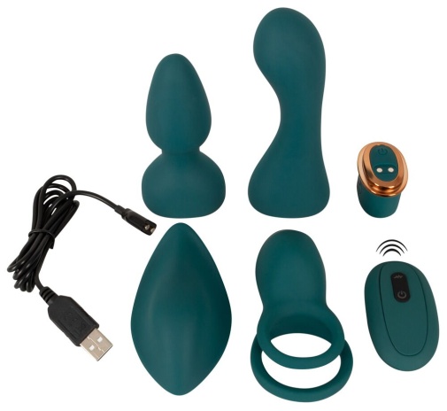 Couples Choice - Mini Vibrator w 4 Attachments - Green photo