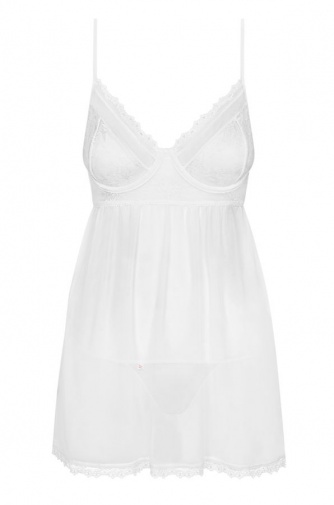Obsessive - Favoritta 连衣裙和丁字裤 - 白色 - L/XL 照片