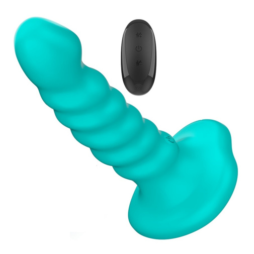 Intense - Buffy 螺旋紋理小型震動按摩棒 - 藍色 照片